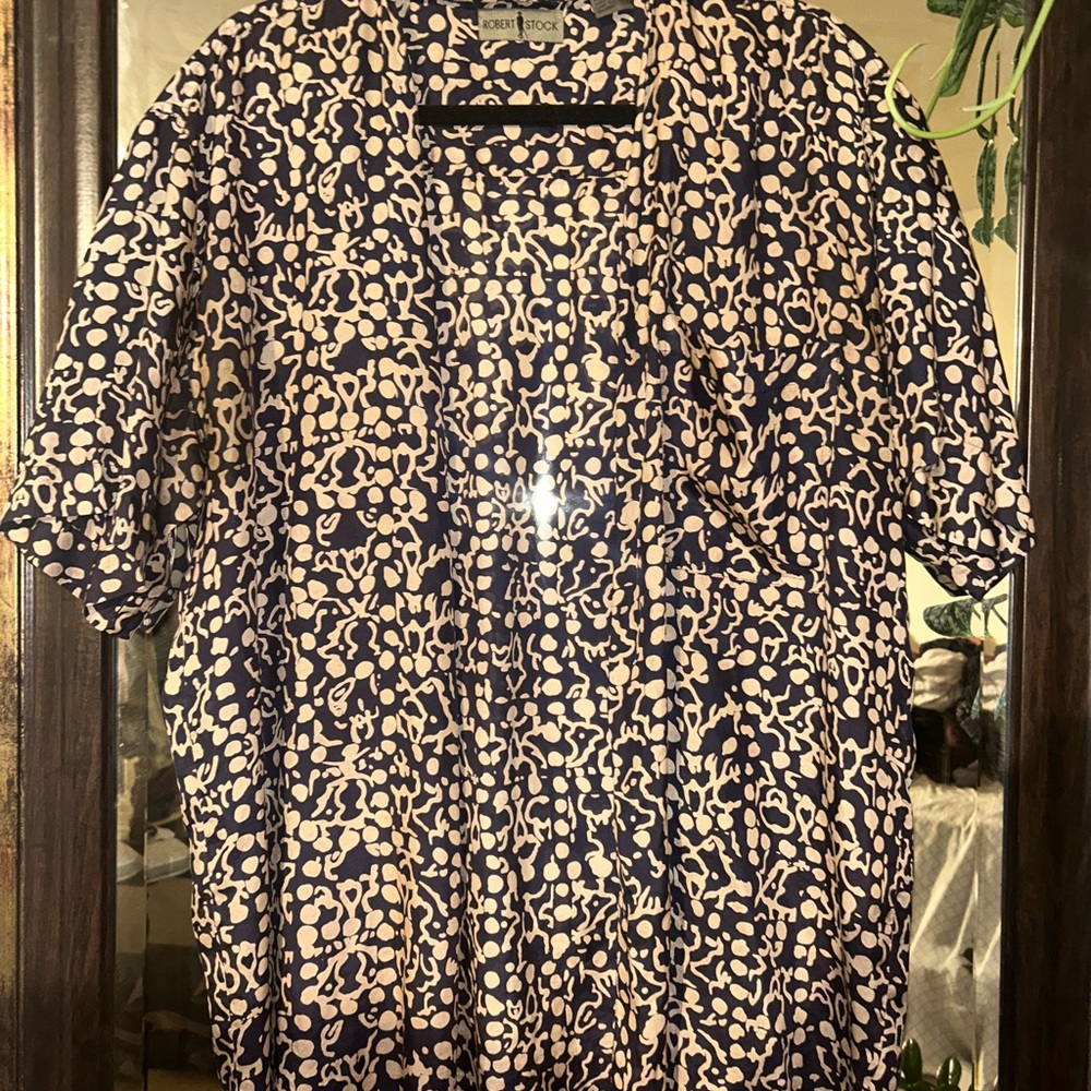 Eddie Bauer Black and White Patterned Blouse